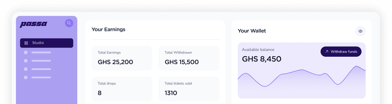Studio Dashboard Mockup